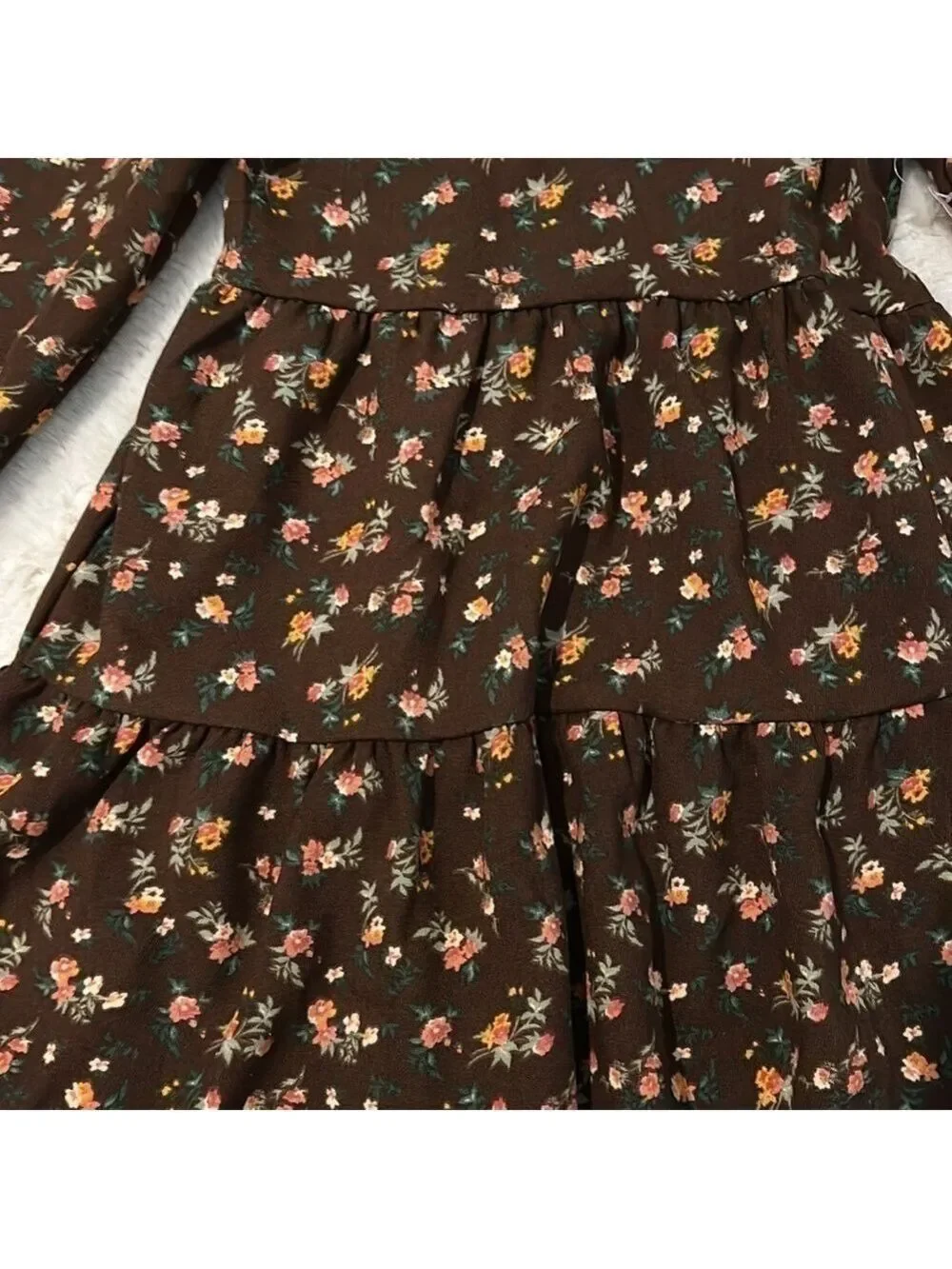 Girls fall Floral Dress and accessories